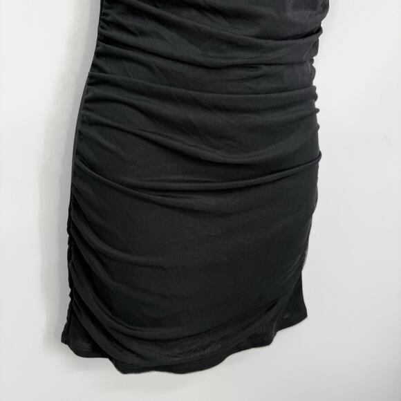 Wild Fable String Strap Mini Dress Black Mesh Overlay Size XS Party Club NEW - Picture 6 of 10